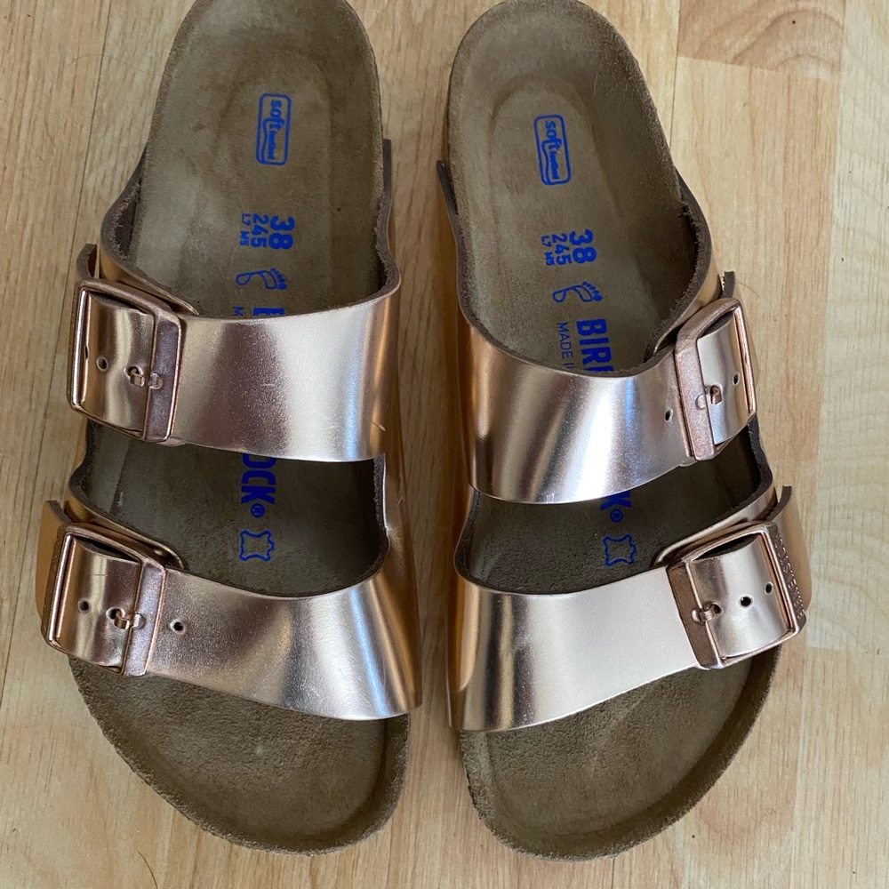 WOMEN'S BIRKENSTOCK ARIZONA FOOTBED SANDALS L7 38 M5 NEVER WORN regular width